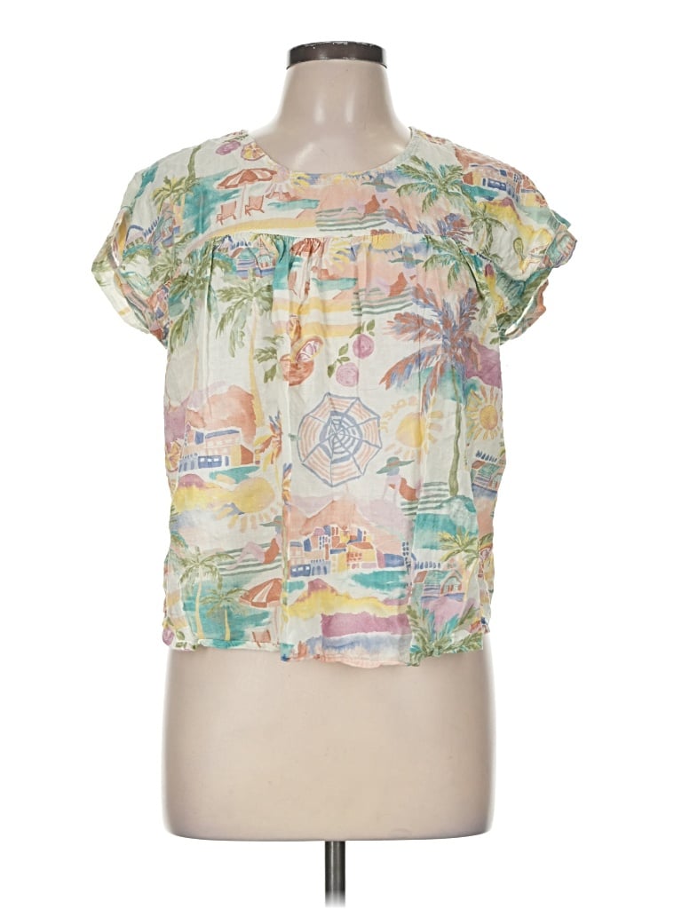 Pre-owned Les Amis Short Sleeve Blouse In Yellow
