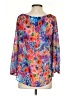 Lavender Brown 100% Polyester Blue 3/4 Sleeve Blouse Size S - photo 2