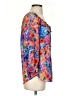 Lavender Brown 100% Polyester Blue 3/4 Sleeve Blouse Size S - photo 4