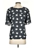 CAbi 100% Polyester Polka Dots Black Short Sleeve Blouse Size S - photo 2