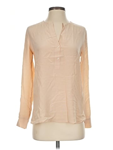 Vince. Long Sleeve Silk Top (view 1)