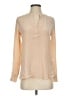 Vince. 100% Silk Tan Long Sleeve Silk Top Size 2 - photo 1