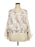 Arula 100% Polyester Floral Ivory 3/4 Sleeve Blouse Size 3X - photo 1