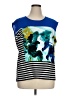 Calvin Klein Blue Short Sleeve Top Size 1X - photo 1