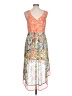 Ambar 100% Polyester Paisley Orange Cocktail Dress Size 10 - photo 2