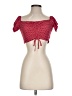 Privacy Please Red Short Sleeve Blouse Size S - photo 1