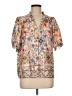 Badgley Mischka Floral Ivory Short Sleeve Blouse Size M - photo 1