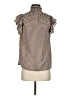 Shein 100% Polyester Houndstooth Brown Short Sleeve Blouse Size 4 - photo 1