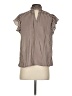 Shein 100% Polyester Houndstooth Brown Short Sleeve Blouse Size 4 - photo 2