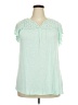 Merona 100% Rayon Green Short Sleeve Top Size XXL - photo 1