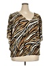 MICHAEL Michael Kors Animal Print Gold 3/4 Sleeve T-Shirt Size 3X - photo 1