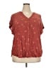 Torrid 100% Rayon Burgundy Short Sleeve Blouse Size 3X Plus (3) - photo 1
