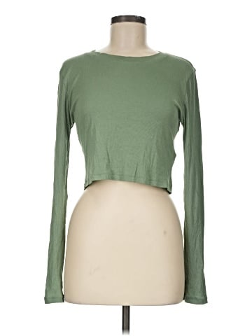 Madewell Fine Ribbed Supercrop Crewneck Long-Sleeve Tee (view 1)