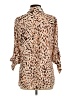 Express Outlet Animal Print Brown 3/4 Sleeve Blouse Size L - photo 2