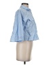 Zara Stripes Blue 3/4 Sleeve Button-Down Shirt Size S - photo 4