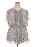 Torrid 100% Polyester Floral Gray Short Sleeve Blouse Size 4X Plus (4) - photo 1