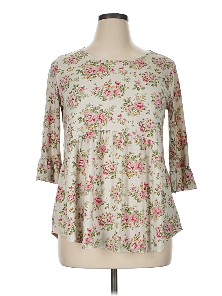 Pre-owned Doublju 3/4 Sleeve Blouse In Ivory
