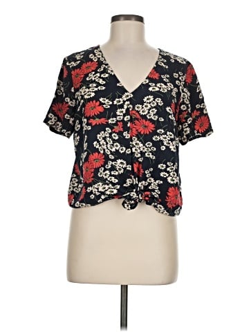 Madewell Novel Tie-Front Top in Hillside Daisies (view 1)