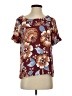 Ann Taylor LOFT 100% Polyester Burgundy Short Sleeve Blouse Size S - photo 1
