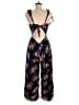 Reformation 100% Viscose Floral Blue Jumpsuit Size 6 - photo 2