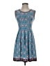 Max Studio Paisley Blue Casual Dress Size XS - photo 1