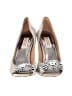 Badgley Mischka 100% Leather Silver Heels Size 6 1/2 - photo 2