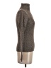 Moda International 100% Cotton Metallic Gray Turtleneck Sweater Size S - photo 4