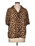 Simon Miller Animal Print Brown Short Sleeve Blouse Size Lg (III or 3) - photo 1