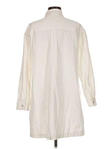 Madewell Denim Oversized Shirtdress in Tile White (view 2)
