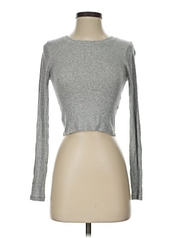 Madewell Fine Ribbed Supercrop Crewneck Long-Sleeve Tee (view 1)