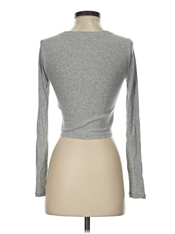 Madewell Fine Ribbed Supercrop Crewneck Long-Sleeve Tee (view 2)