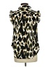 DKNY 100% Polyester Animal Print Black Short Sleeve Blouse Size M - photo 2