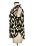 DKNY 100% Polyester Animal Print Black Short Sleeve Blouse Size M - photo 5