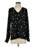 Halogen 100% Polyester Stars Black Long Sleeve Blouse Size S - photo 1