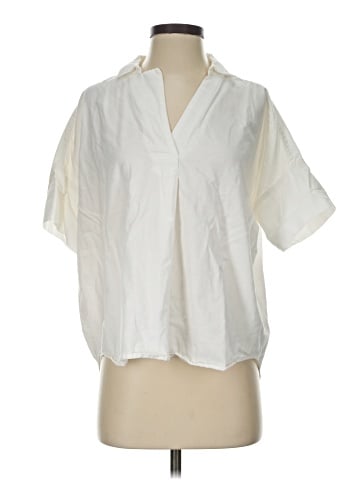 Madewell Courier Button-Back Shirt in Pure White (view 1)