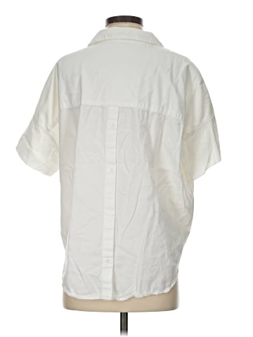 Madewell Courier Button-Back Shirt in Pure White (view 2)