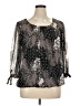Roz & Ali 100% Polyester Black 3/4 Sleeve Blouse Size XL - photo 1