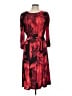 Kasper Print Red Cocktail Dress Size L - photo 1