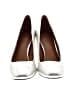 Halston 100% Leather Metallic Silver Heels Size 8 - photo 2
