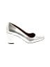 Halston 100% Leather Metallic Silver Heels Size 8 - photo 1