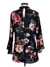 Andree by UNIT Floral Black 3/4 Sleeve Blouse Size M - photo 2