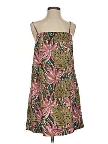 Madewell 100% Linen Goldie Mini Dress in Brushstroke Monstera (view 1)