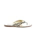 Manolo Blahnik Animal Print Gold Tan Flip Flops Size EU 36 - photo 1
