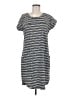 T by Talbots Stripes Gray Casual Dress Size M (petite) - photo 1