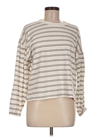 Madewell Cotton-Blend Long-Sleeve Tee in Stripe (view 1)