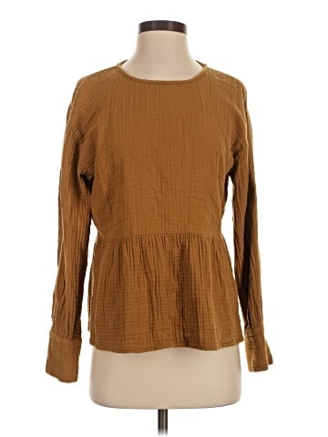 Madewell Lightspun Button-Back Peplum Top (view 1)