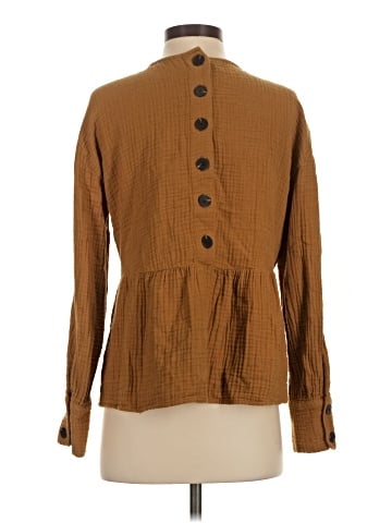 Madewell Lightspun Button-Back Peplum Top (view 2)