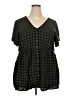Torrid Green Short Sleeve Blouse Size 3X Plus (3) - photo 1