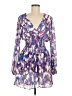 Lavender Brown 100% Polyester Print Blue Cocktail Dress Size M - photo 1