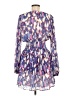 Lavender Brown 100% Polyester Print Blue Cocktail Dress Size M - photo 2